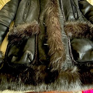 Black Faux Fur Coat with Hood